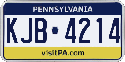 PA license plate KJB4214