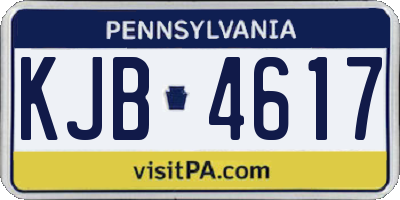 PA license plate KJB4617