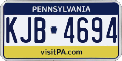 PA license plate KJB4694