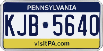 PA license plate KJB5640