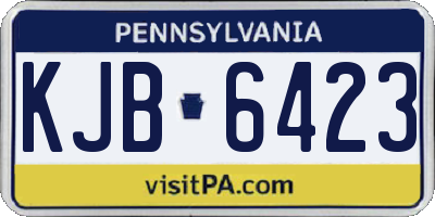 PA license plate KJB6423