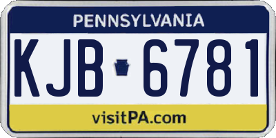 PA license plate KJB6781