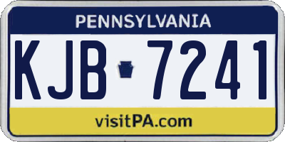 PA license plate KJB7241