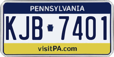 PA license plate KJB7401