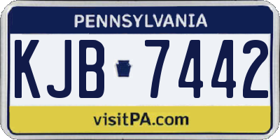 PA license plate KJB7442