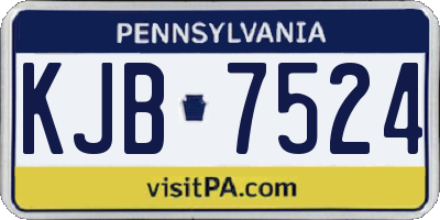 PA license plate KJB7524