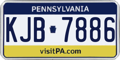 PA license plate KJB7886