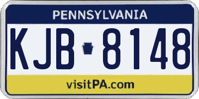 PA license plate KJB8148