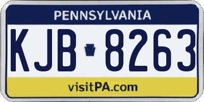 PA license plate KJB8263