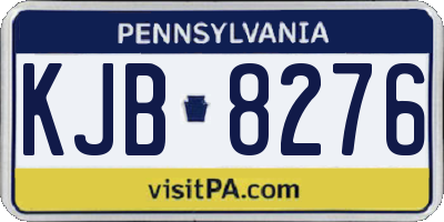 PA license plate KJB8276
