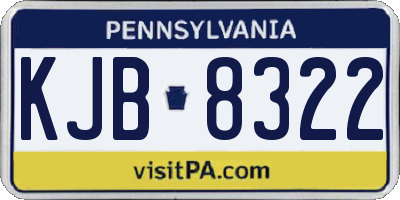 PA license plate KJB8322