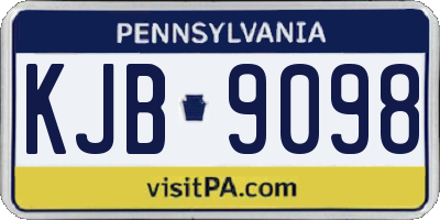 PA license plate KJB9098