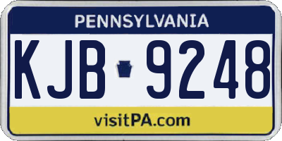 PA license plate KJB9248