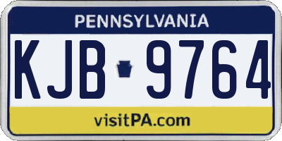 PA license plate KJB9764