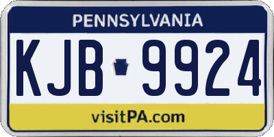 PA license plate KJB9924