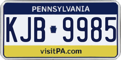 PA license plate KJB9985