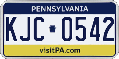 PA license plate KJC0542