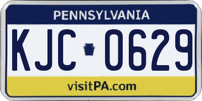 PA license plate KJC0629