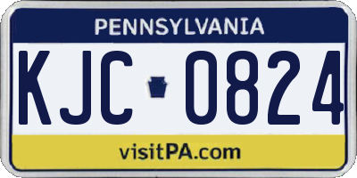 PA license plate KJC0824