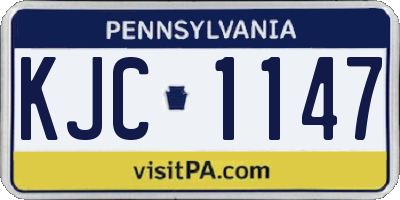 PA license plate KJC1147
