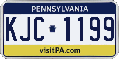 PA license plate KJC1199