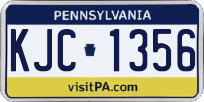 PA license plate KJC1356