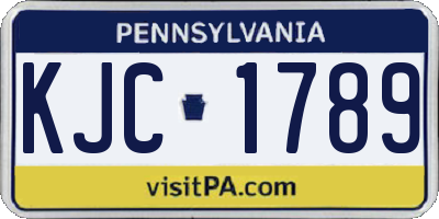 PA license plate KJC1789