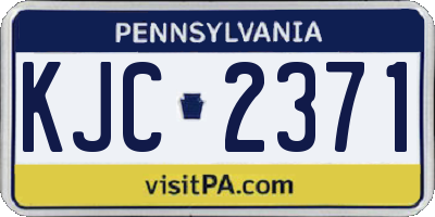 PA license plate KJC2371