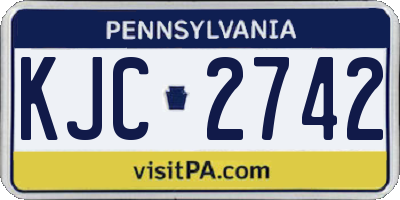 PA license plate KJC2742