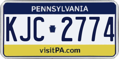 PA license plate KJC2774