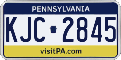 PA license plate KJC2845