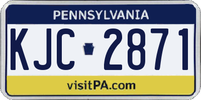 PA license plate KJC2871