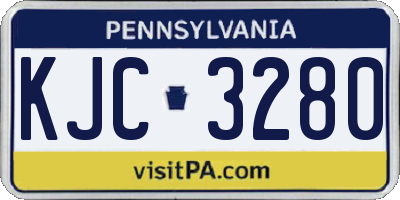 PA license plate KJC3280