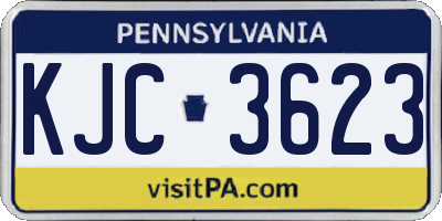PA license plate KJC3623