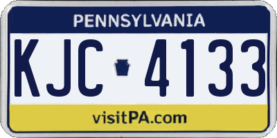 PA license plate KJC4133