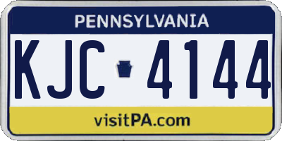 PA license plate KJC4144