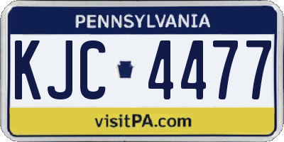 PA license plate KJC4477