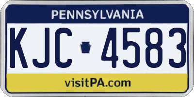 PA license plate KJC4583