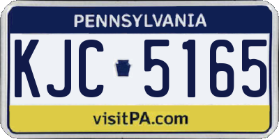PA license plate KJC5165