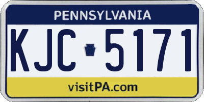PA license plate KJC5171