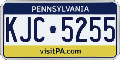 PA license plate KJC5255