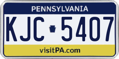 PA license plate KJC5407