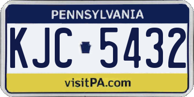 PA license plate KJC5432