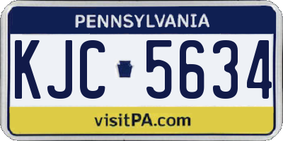 PA license plate KJC5634