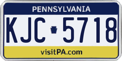 PA license plate KJC5718