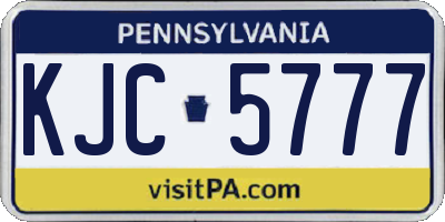 PA license plate KJC5777