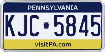 PA license plate KJC5845