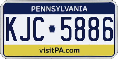 PA license plate KJC5886