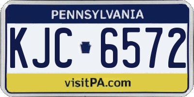 PA license plate KJC6572