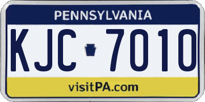 PA license plate KJC7010